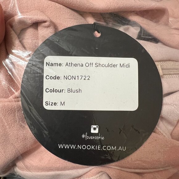 Nookie Athena Off Shoulder Halter Midi Dress Sz Medium in Blush - Picture 3 of 3